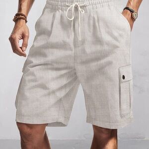 Men's Casual Beige Cargo Shorts